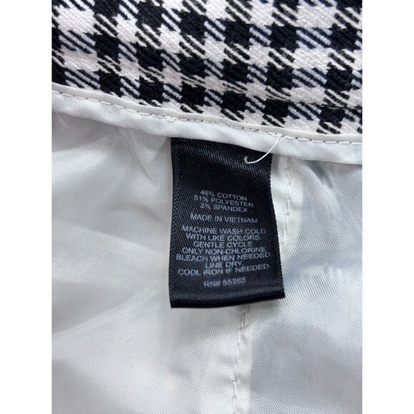 Express Columnist Black & White Houndstooth Womens Pants Size 2R Cotton Blend - Picture 11 of 11